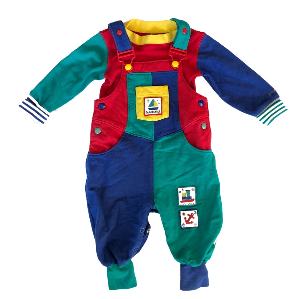 Vintage Colorblock Overalls